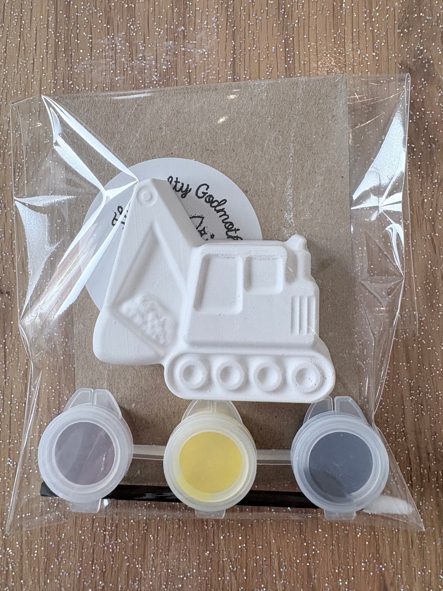 Mini paint your own digger party favour (1 supplied)