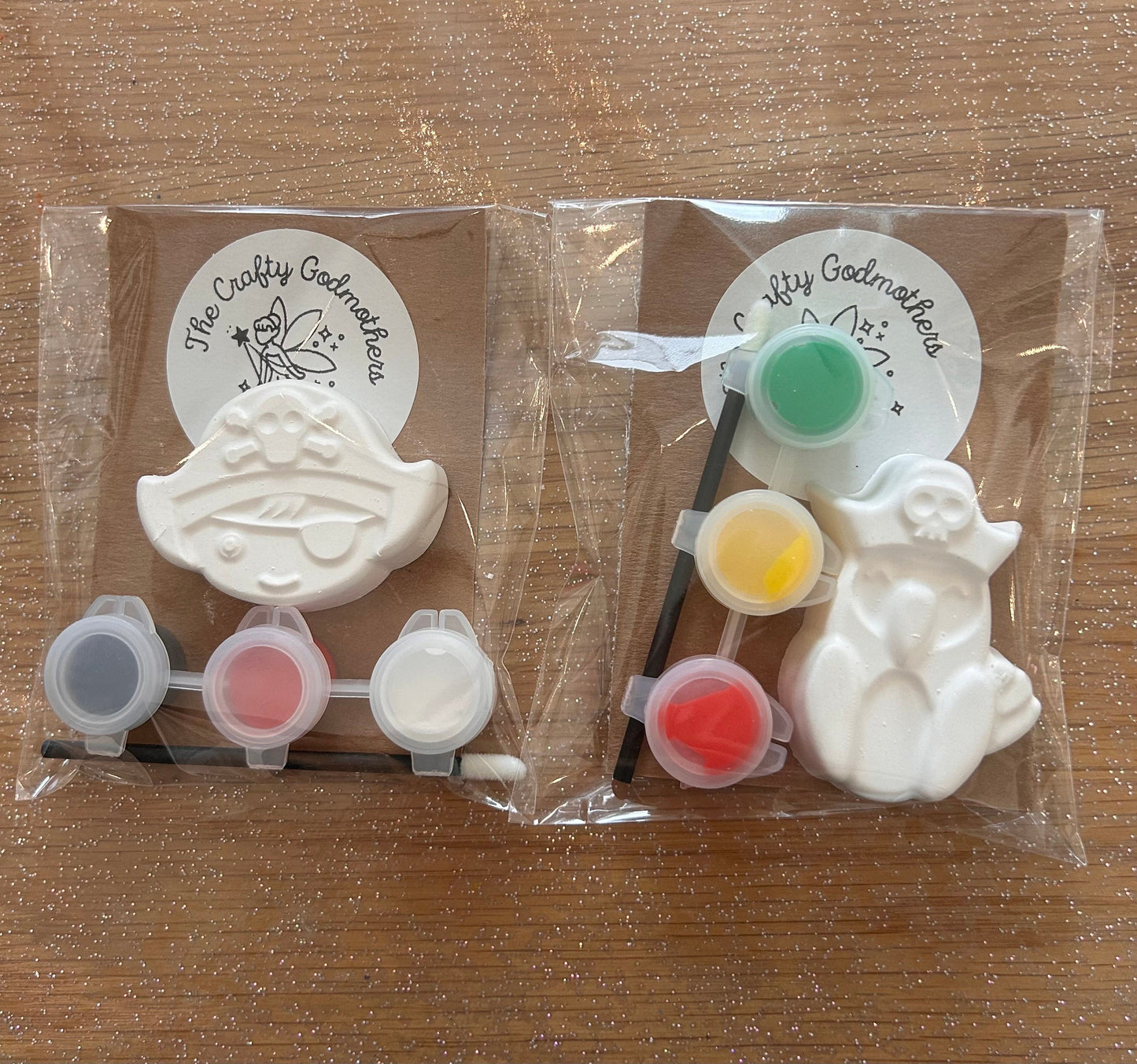 Mini pirate and parrot paint your own party bag filler favours (1 supplied)