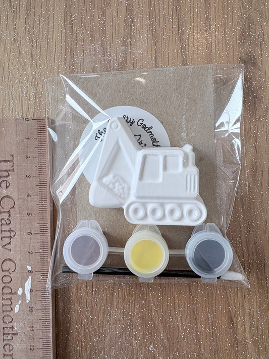 Mini paint your own digger party favour (1 supplied)