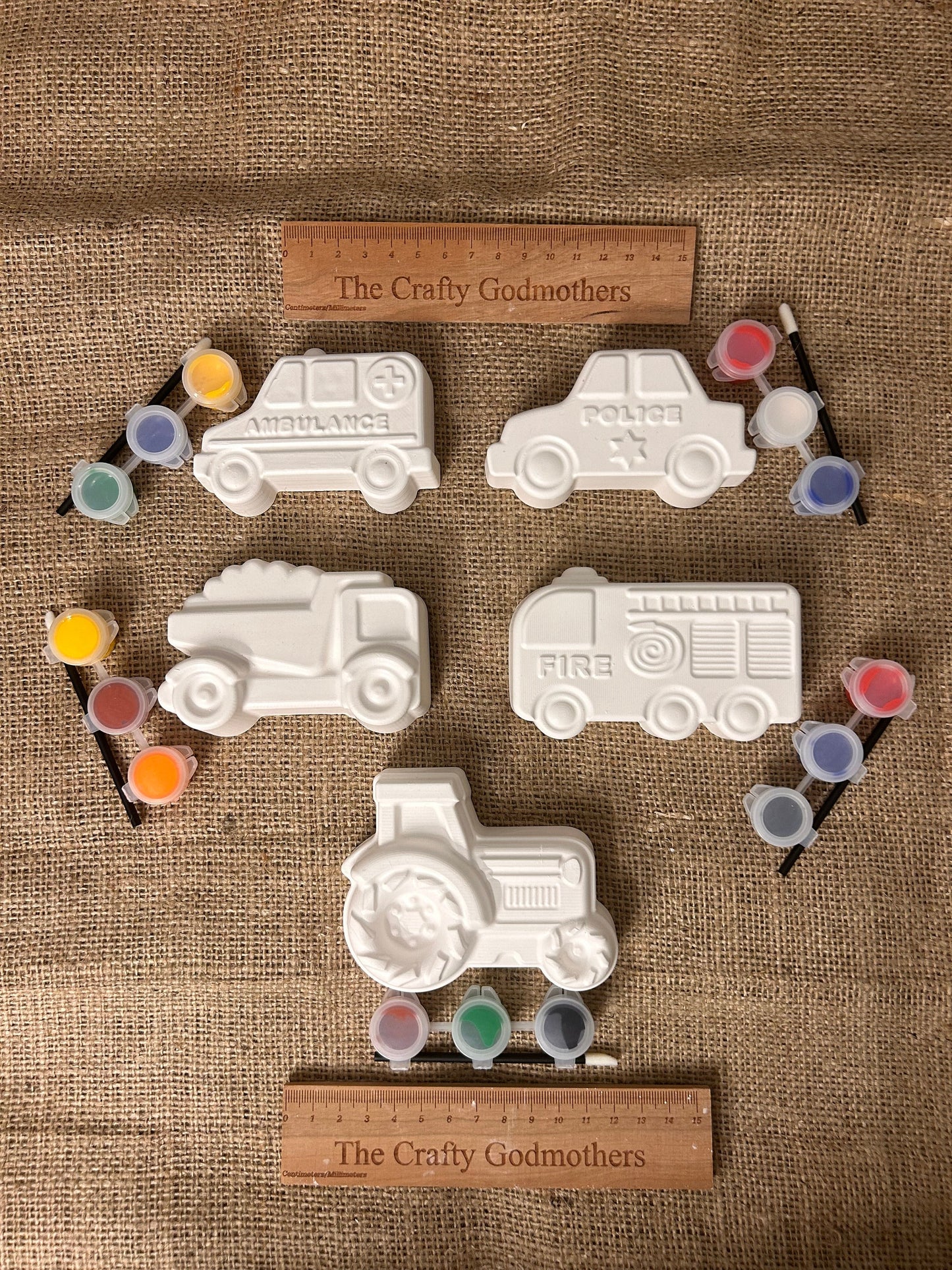 Paint your own transport party bag filler favours